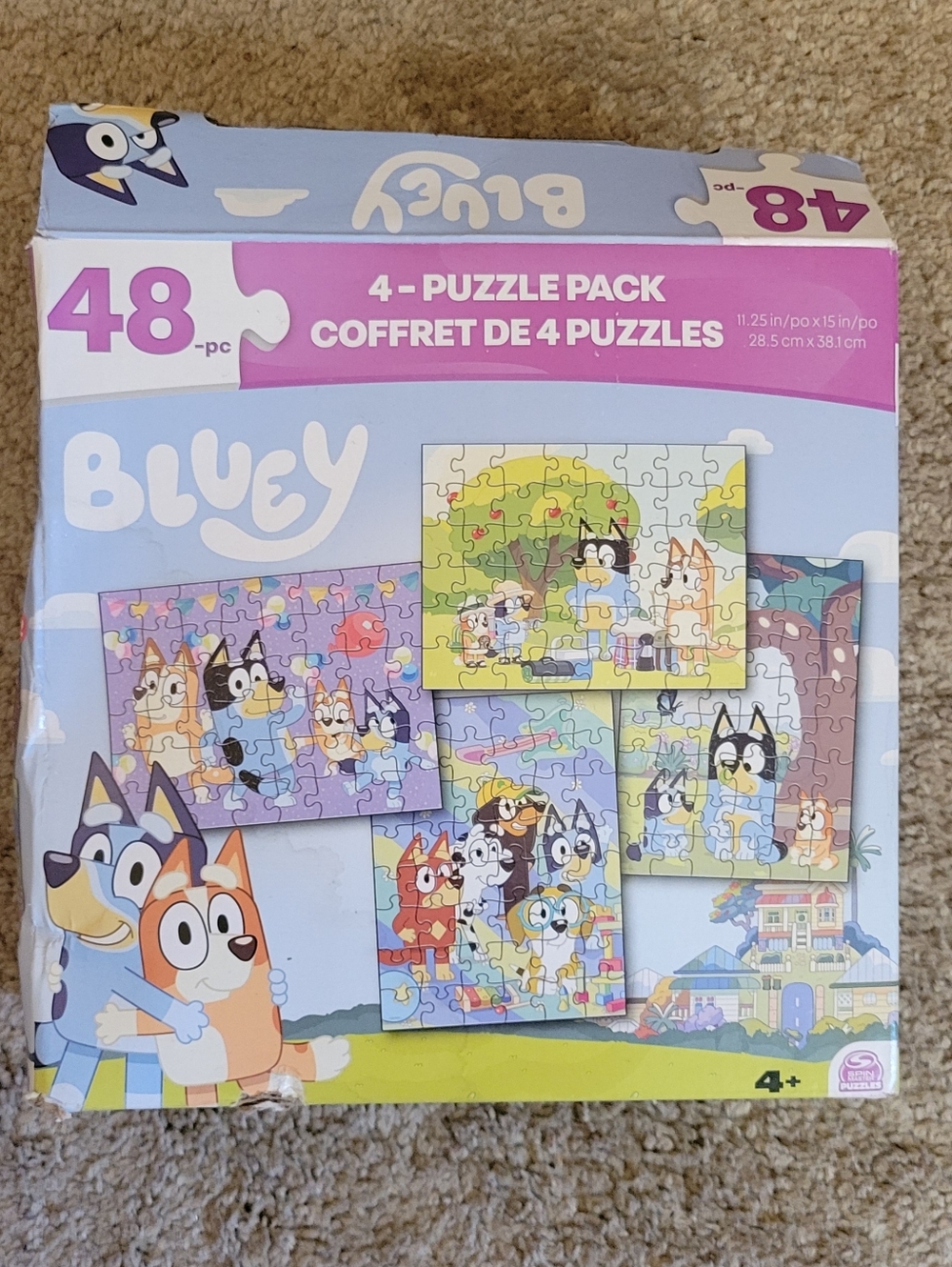 Bluey 4-Puzzle Pack 48-Piece Kids Puzzle Set - Multicolor
